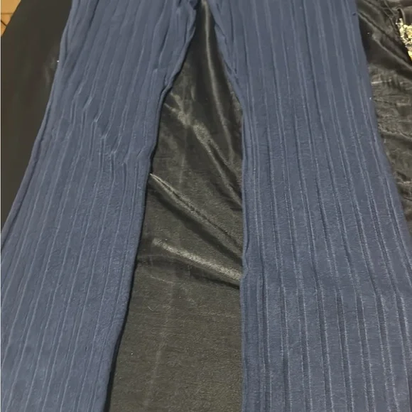 Blue Ribbed Pants - Picture 1 of 6